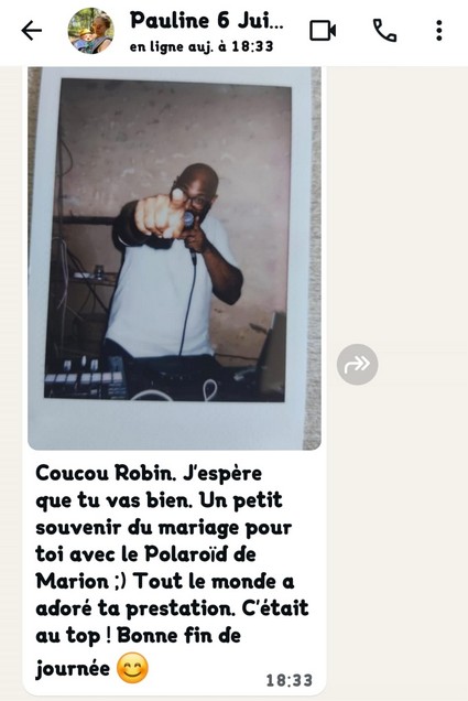 Avis client après un mariage animé par Robin, DJ animateur de LOL Événements