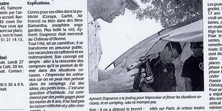 Aymeric Dapsence, vedette de cinéma au camping du Puits rochais